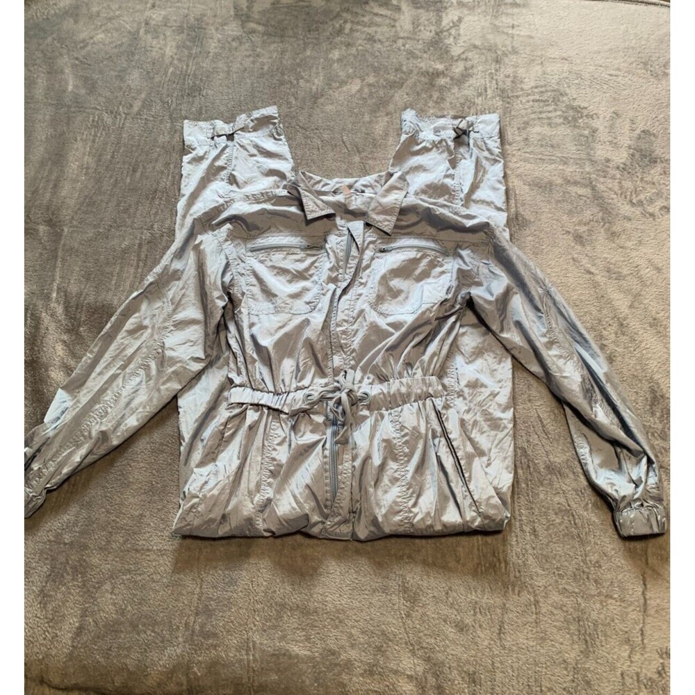 Free People Movement Jumpsuit Womens Small Blue Golden Hour Coveralls Silky Boho - Picture 8 of 16